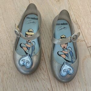 Mini Melissa Glittery Silver Cinderella Flats